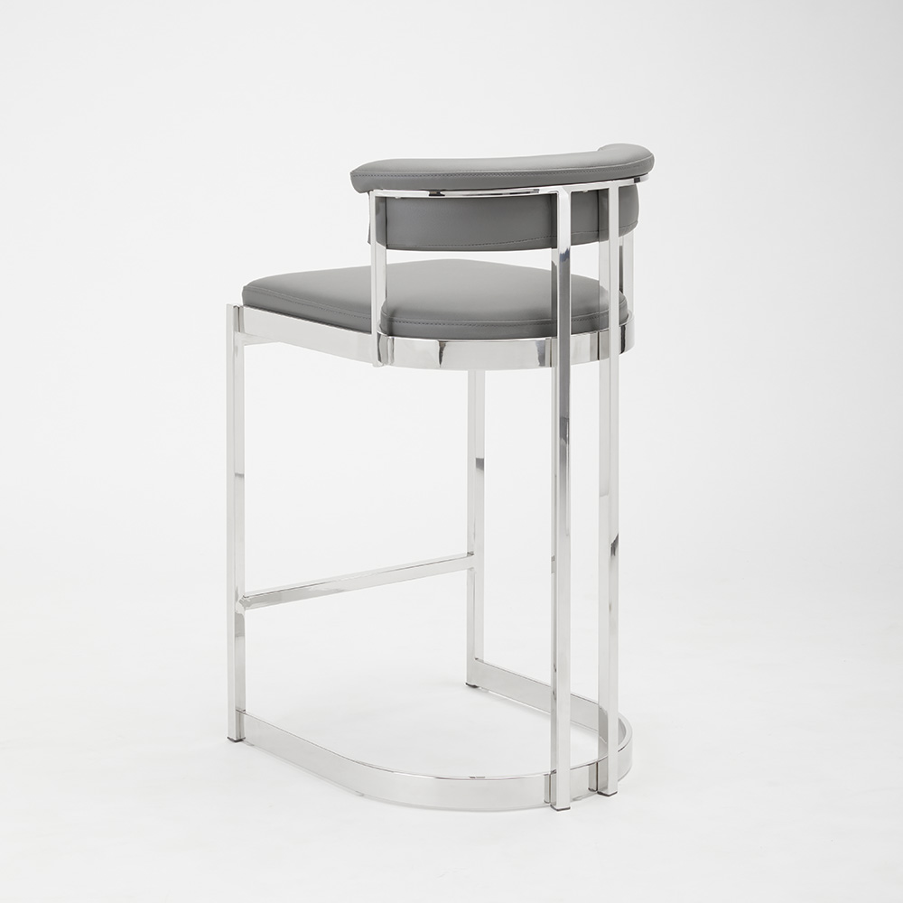 Corona Counter Chair: Grey Leatherette